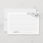 白黒フラワーブライダルシャワーレシピカード (裏面)