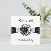 白黒フラワーボウ18thバースデーパーティー2 招待状 (スタンド正面)