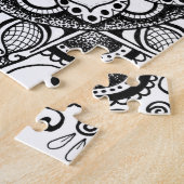 白黒フラワーマンダラアートジグソーパズル ジグソーパズル (側面)