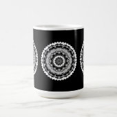白黒フラワーマンダラマグ コーヒーマグカップ (中央)