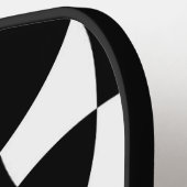 白黒フラワーマンダラモザイクレトロモノグラム ピックルボールラケット (左詳細)