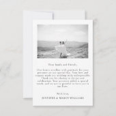 白黒フラワーリースボホ結婚シックの写真 サンキューカード (裏面)