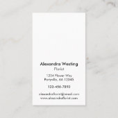 白黒フラワー写真花屋 名刺 (裏面)