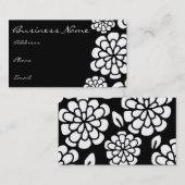 白黒フラワー名刺 名刺 (正面/裏面)