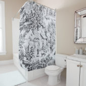 白黒フランスのトイレチノワスリー素朴スタイル シャワーカーテン (インサイチュ)