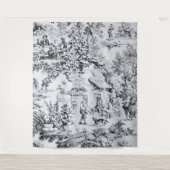 白黒フランスのトイレチノワスリー素朴スタイル タペストリー (正面)