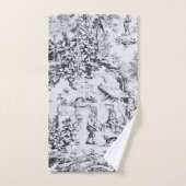 白黒フランスのトイレチノワスリー素朴スタイル バスタオルセット (ハンドタオル)