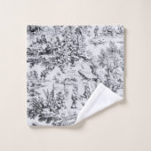 白黒フランスのトイレチノワスリー素朴スタイル バスタオルセット (ウォッシュタオル)