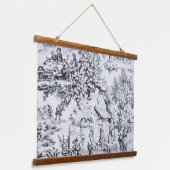 白黒フランスのトイレチノワスリー素朴スタイル 吊り下げ型タペストリー (傾斜あり)