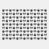 白黒フランスのブルドッグ包装紙セット3 ラッピングペーパーシート (正面)
