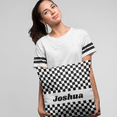 白黒フラ市松模様にグ クッション