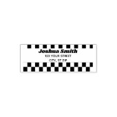 白黒フラ市松模様にグ セルフインキングスタンプ (デザイン)