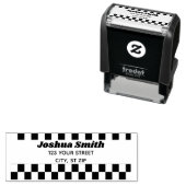 白黒フラ市松模様にグ セルフインキングスタンプ (インサイチュ)