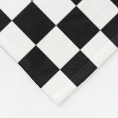 白黒フラ市松模様にグ フリースブランケット (角)