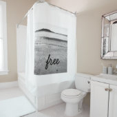 白黒フリーサンドビーチ シャワーカーテン (インサイチュ)