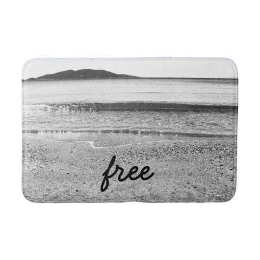 白黒フリーサンドビーチ バスマット (正面)