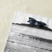 白黒フリーサンドビーチ ビーチタオル (インサイチュ)