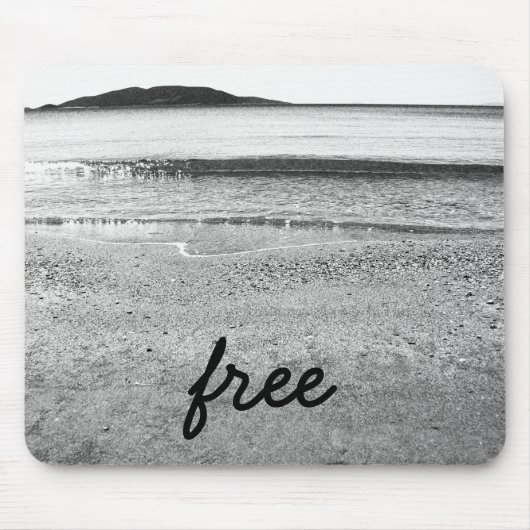 白黒フリーサンドビーチ マウスパッド (正面)