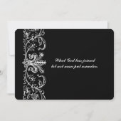 白黒フルーアカトリック結婚式招待状 招待状 (裏面)