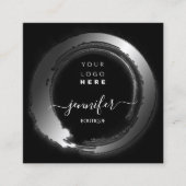 白黒フレカスタムームQRロゴショップ スクエア名刺 (正面)