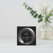 白黒フレカスタムームQRロゴショップ スクエア名刺 (スタンド正面)