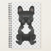白黒フレンチブルドッグ かわいい犬 プランナー手帳 (正面)