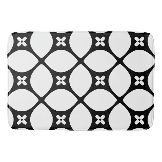 白黒フレークのパターン バスマット (正面)