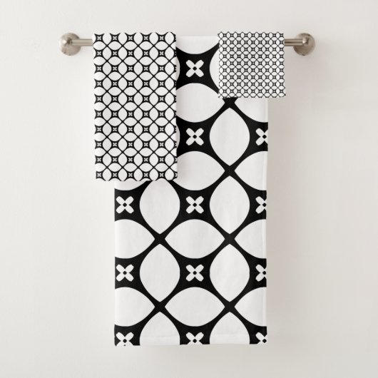 白黒フレーク模様 バスタオルセット (インサイチュ)