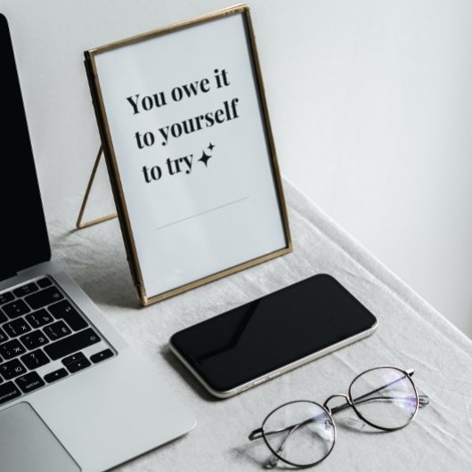 白黒フレーズ感動的ポスター ポスター