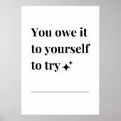 白黒フレーズ感動的ポスター ポスター (正面)