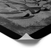 白黒フレームデイジーフローラアート ポスター (角)