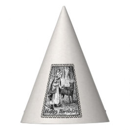 白黒フレーム誕生日レッドライディングフードウルフ パーティーハット
