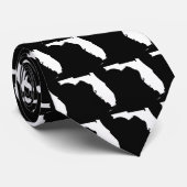 白黒フロリダマップシェイプパターン ネクタイ (ロール)
