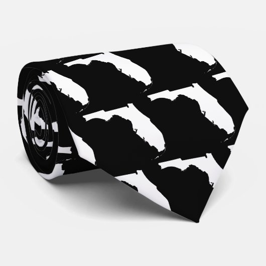 白黒フロリダマップシェイプパターン ネクタイ (ロール)