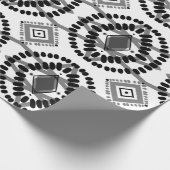 白黒フロージオメトリパターン ラッピングペーパー (角)