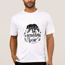 白黒フローラおばあちゃんクマTシャツ Tシャツ