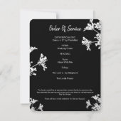 白黒フローラお祝いのライフフォトカード 招待状 (裏面)