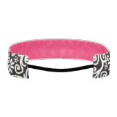 白黒フローラと渦巻き花花の渦巻き アスレチックヘッドバンド (裏面)