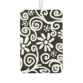 白黒フローラと渦巻き花花の渦巻き カーエアーフレッシュナー (裏面)