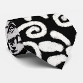 白黒フローラと渦巻き花花の渦巻き ネクタイ (ロール)