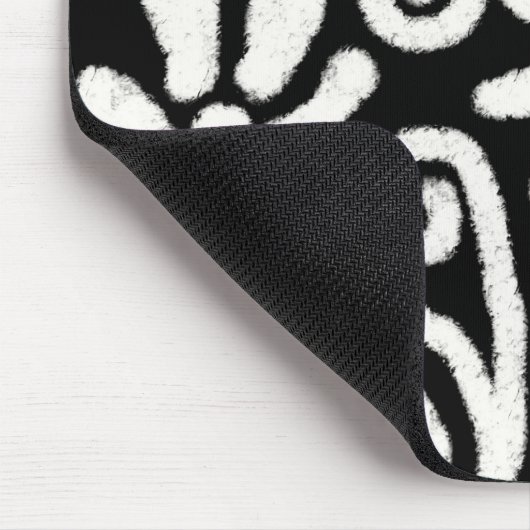 白黒フローラと渦巻き花花の渦巻き マウスパッド (コーナー)