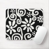 白黒フローラと渦巻き花花の渦巻き マウスパッド (マウス)