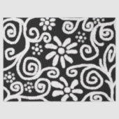 白黒フローラと渦巻き花花の渦巻き 薄葉紙 (正面)