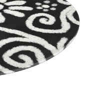 白黒フローラと渦巻き花花の花模様 カッティングボード (角)