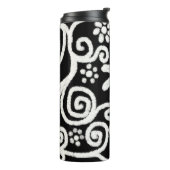 白黒フローラと渦巻き花花の花模様 タンブラー (回転左)