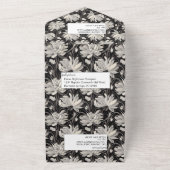 白黒フローラと羽結婚の オールインワン招待状 (外側)