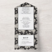 白黒フローラと羽結婚の オールインワン招待状 (内側)