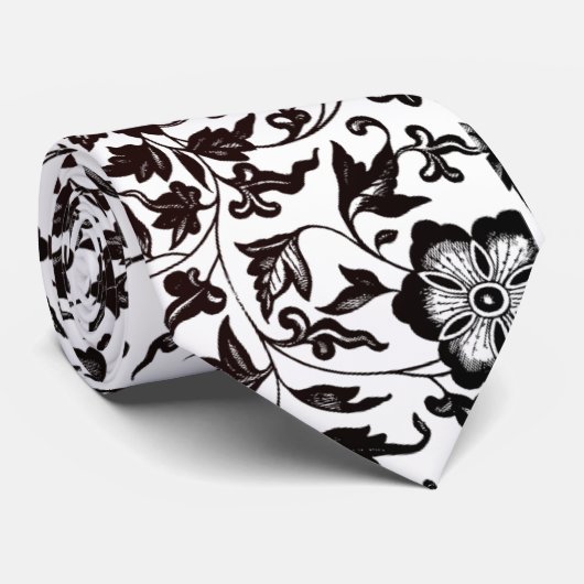 白黒フローラと離れのネクタイ ネクタイ (ロール)