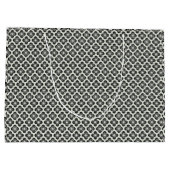 白黒フローラのシームレスなパターン ラージペーパーバッグ (裏面)