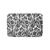 白黒フローラのパターン バスマット (正面)